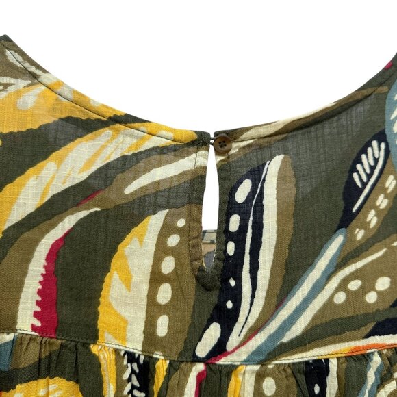 Sonoma Sleeveless Top Medium Tropical Green Cotton Rayon Womens Blouse NWT - Picture 8 of 8